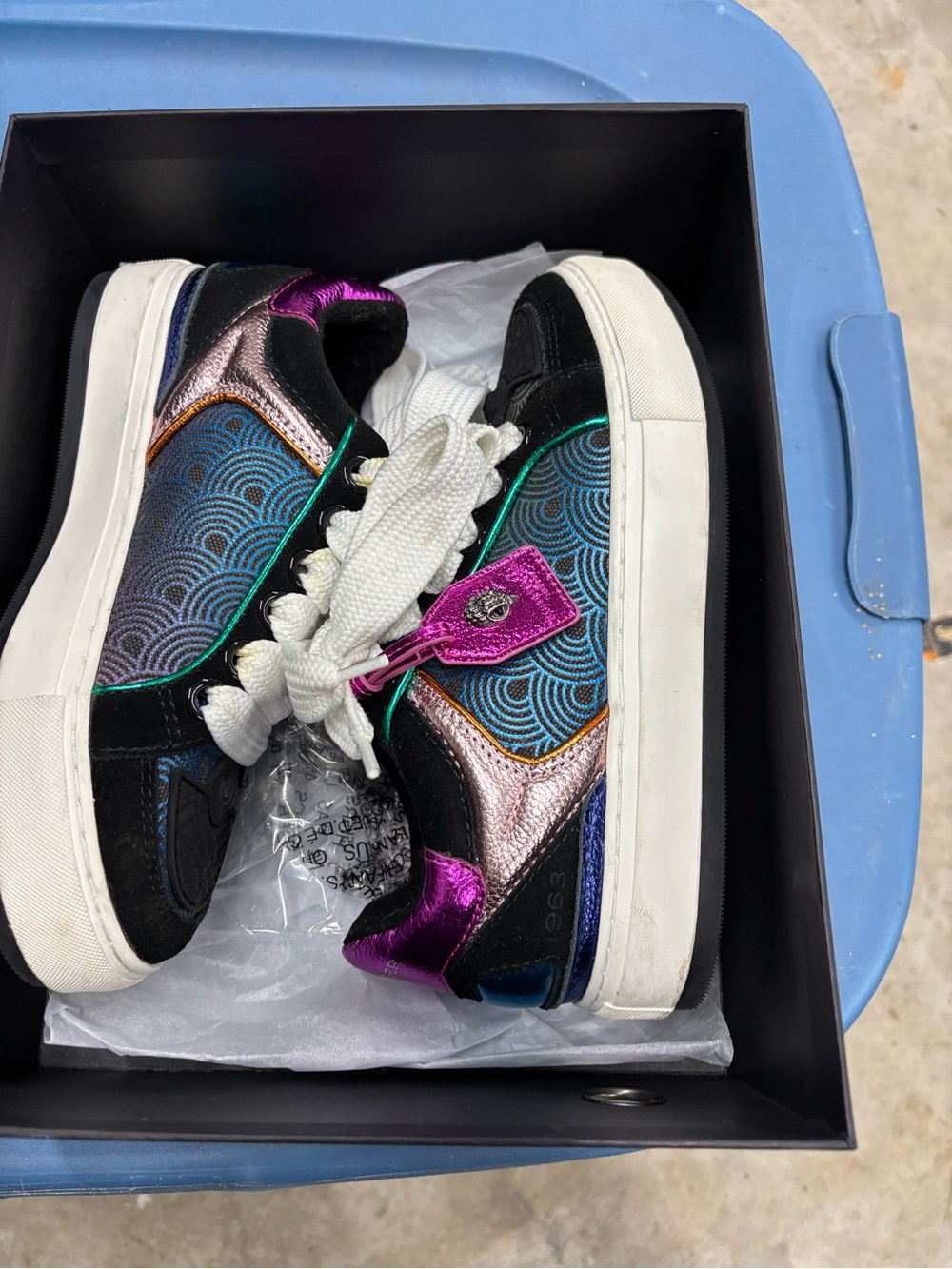 Kurt Geiger Multicolor Metallic Panel Leather Sneakers